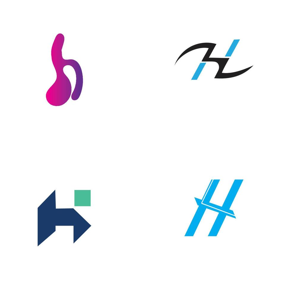 Elementos de plantilla de diseño de vector de icono de logotipo de letra h