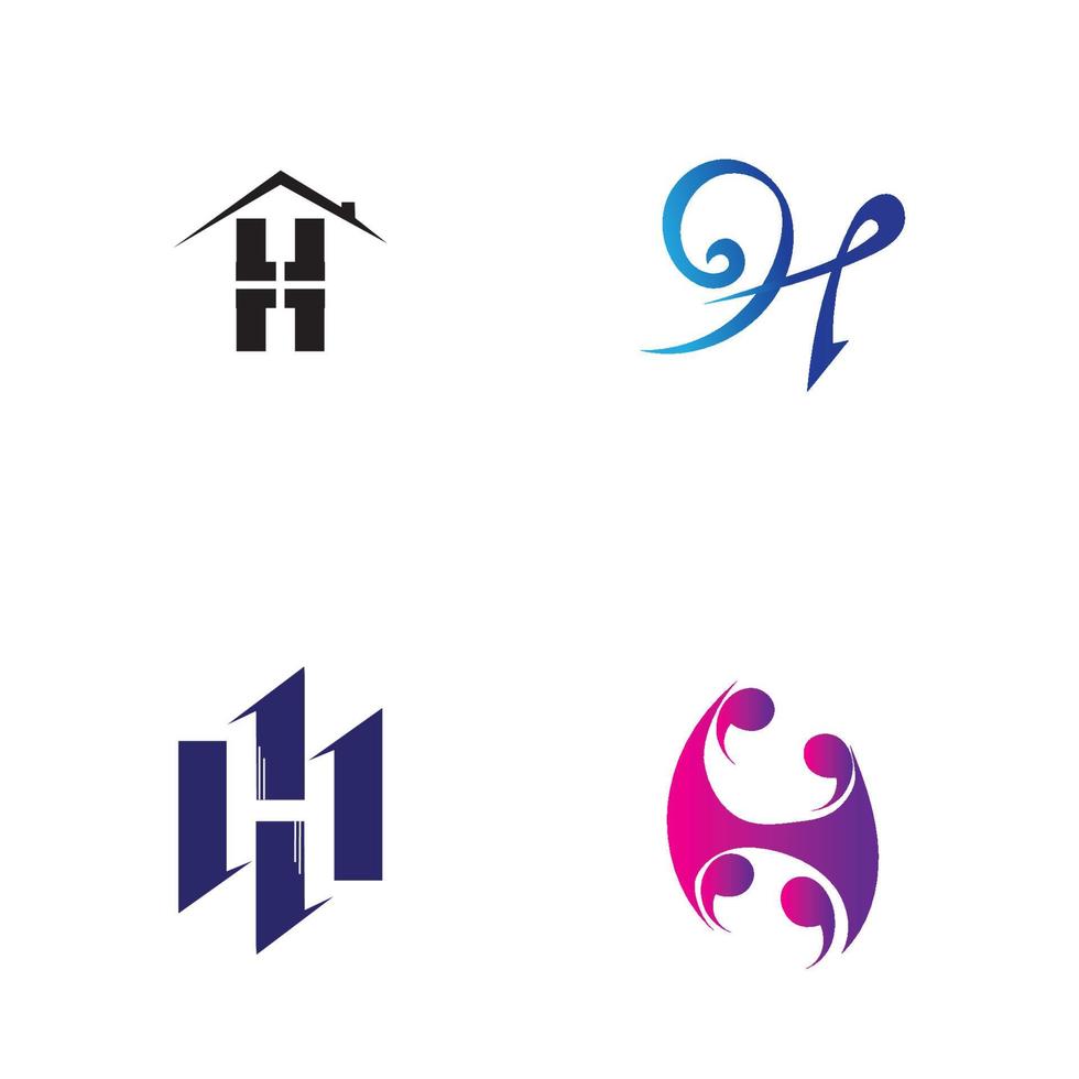 Elementos de plantilla de diseño de vector de icono de logotipo de letra h