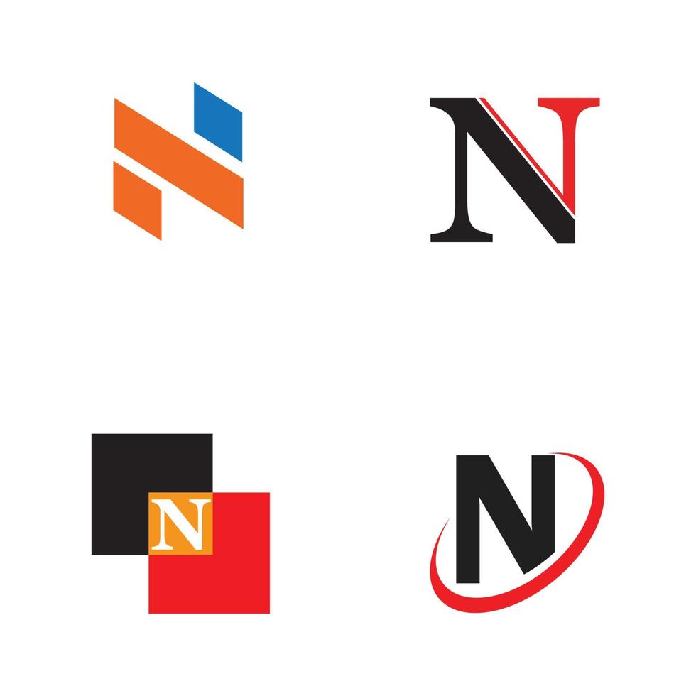 Diseño de icono de vector de plantilla de logotipo de letra n