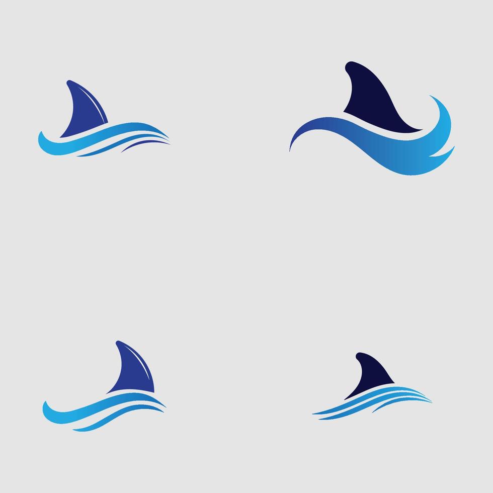 Shark fin logo template vector icon illustration design