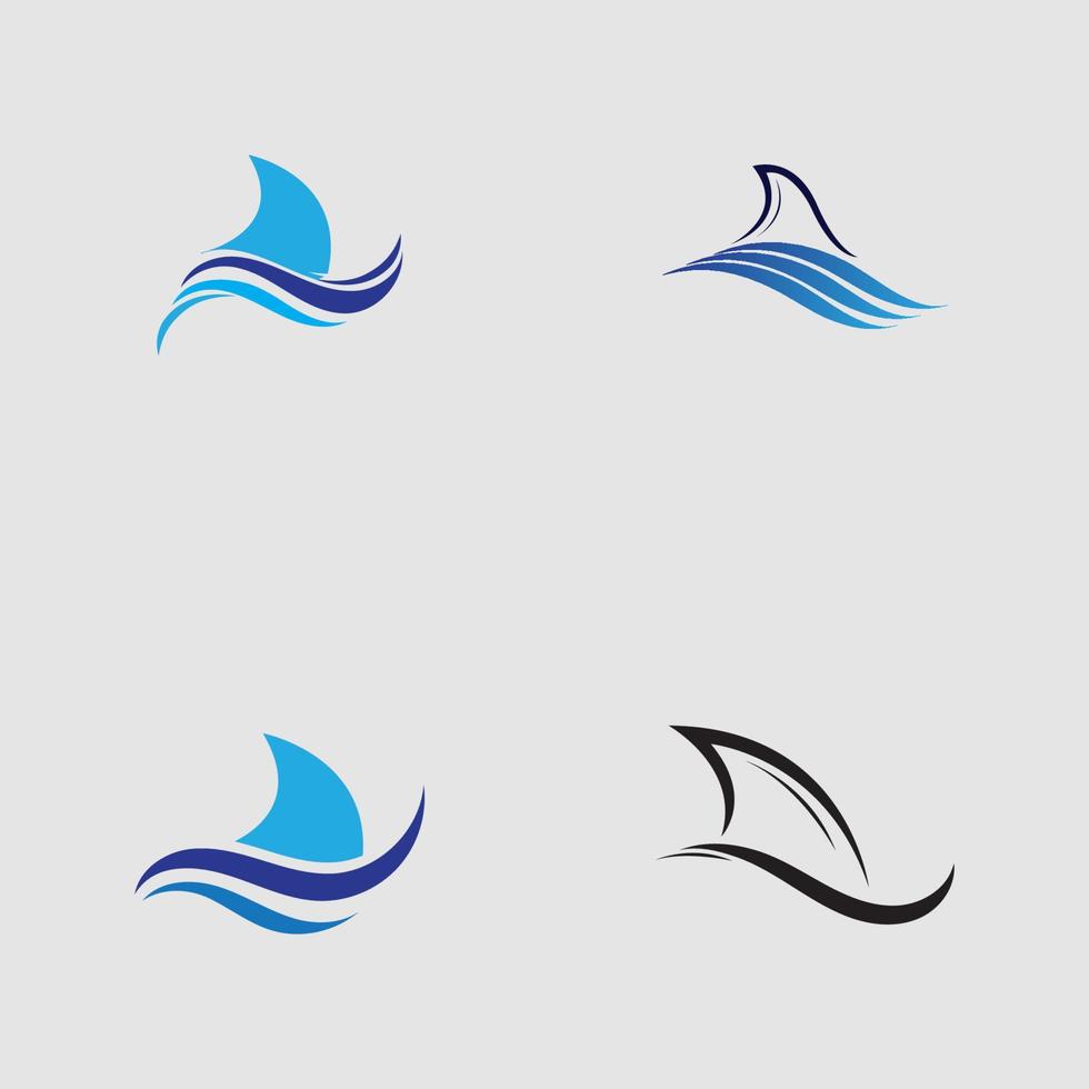 Shark fin logo template vector icon illustration design