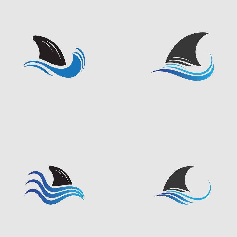 Shark fin logo template vector icon illustration design