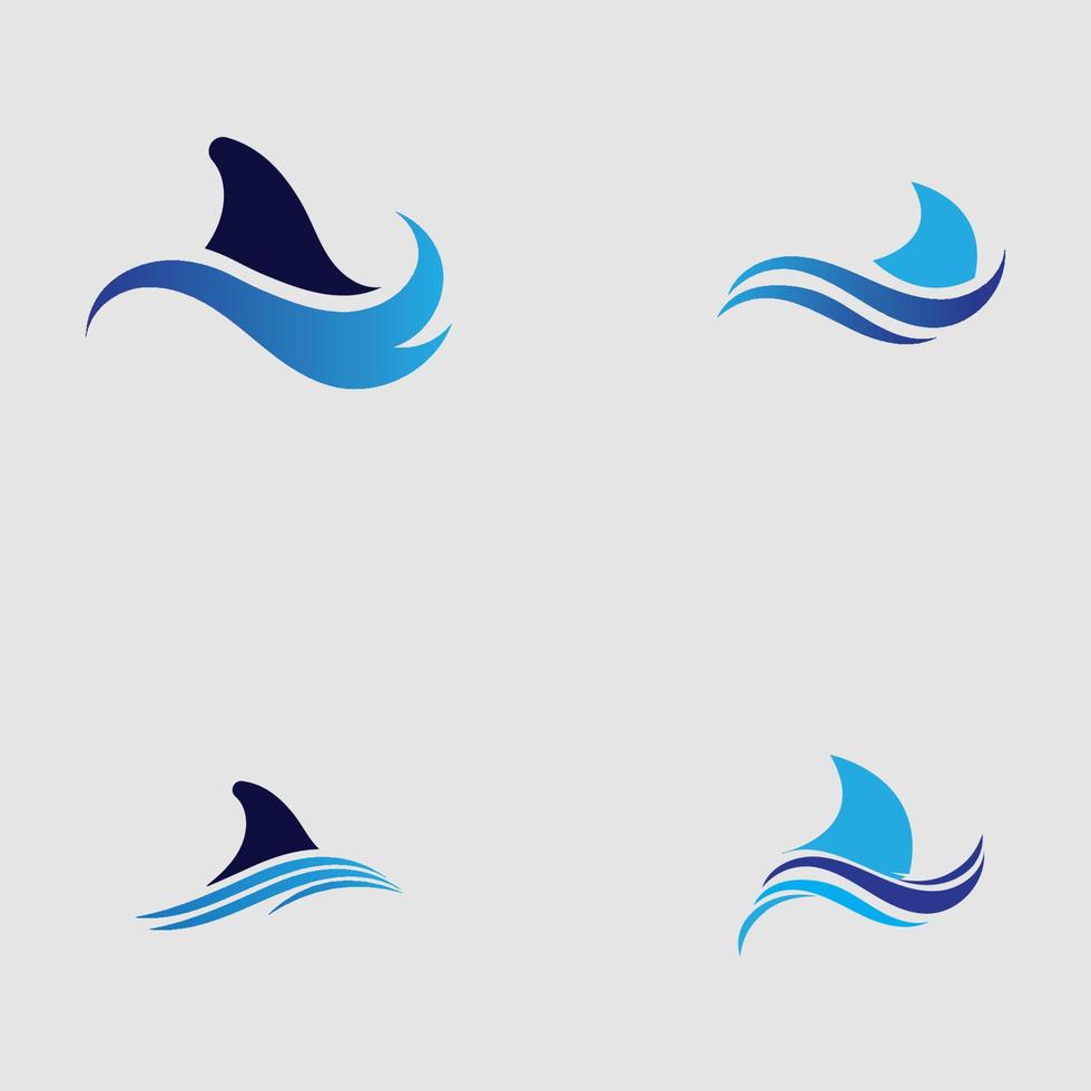 Shark fin logo template vector icon illustration design