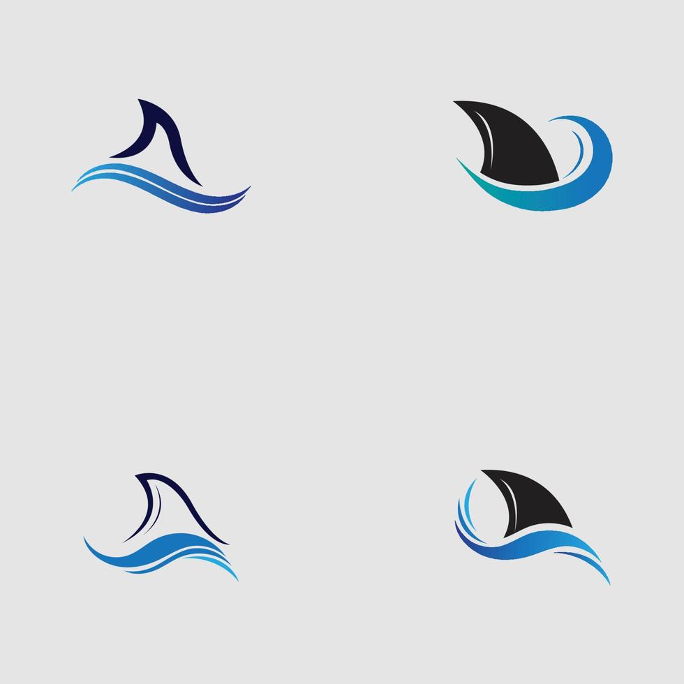 Diseño de ilustración de icono de vector de plantilla de logotipo de aleta de tiburón