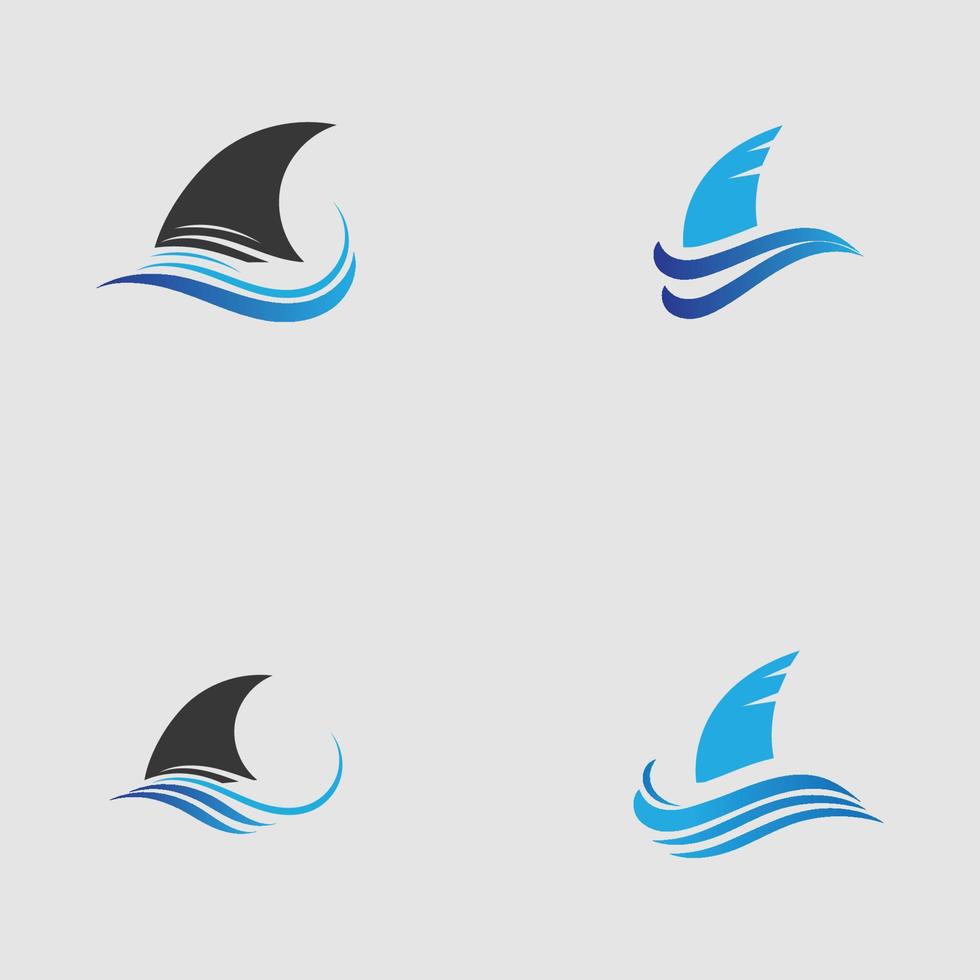 Shark fin logo template vector icon illustration design