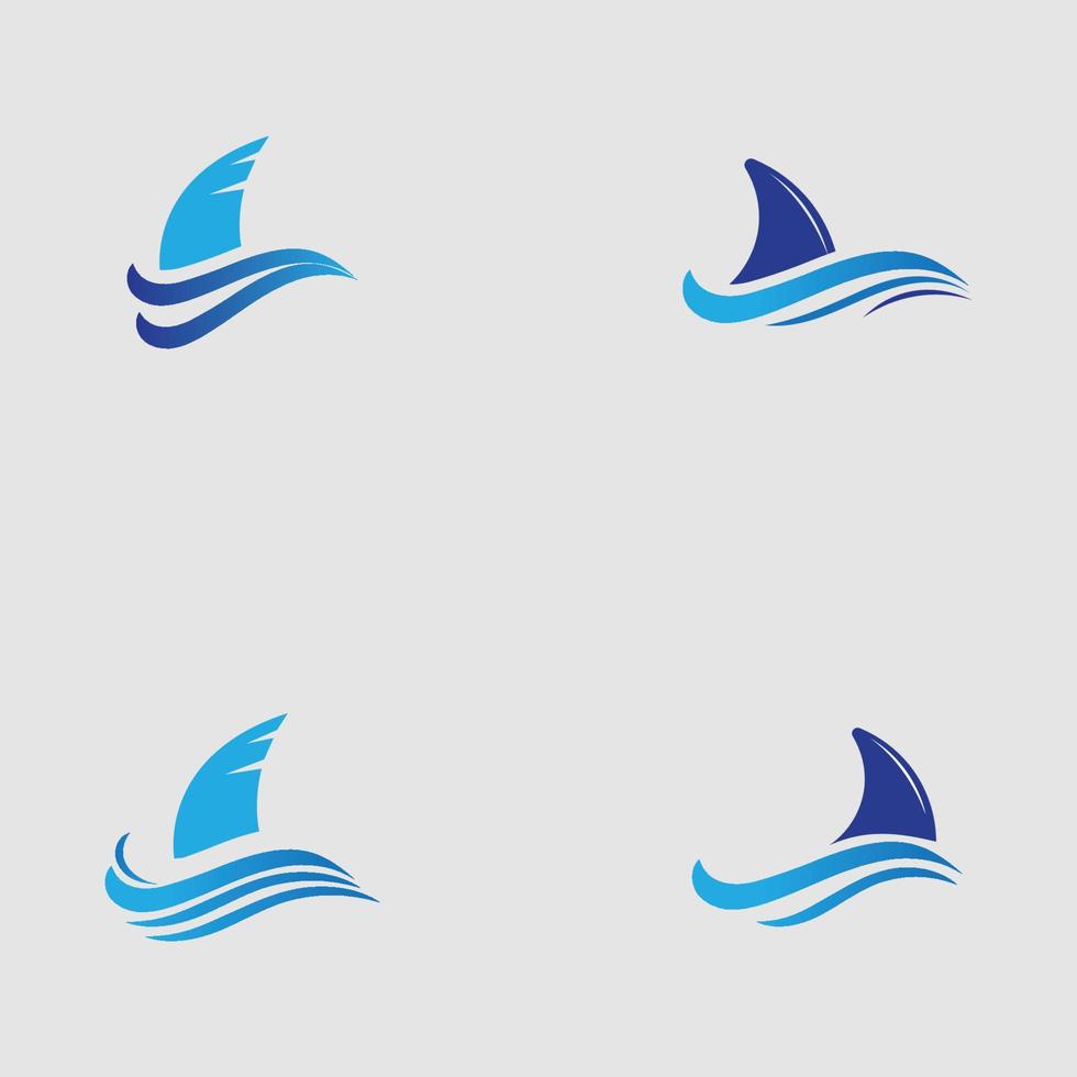 Shark fin logo template vector icon illustration design