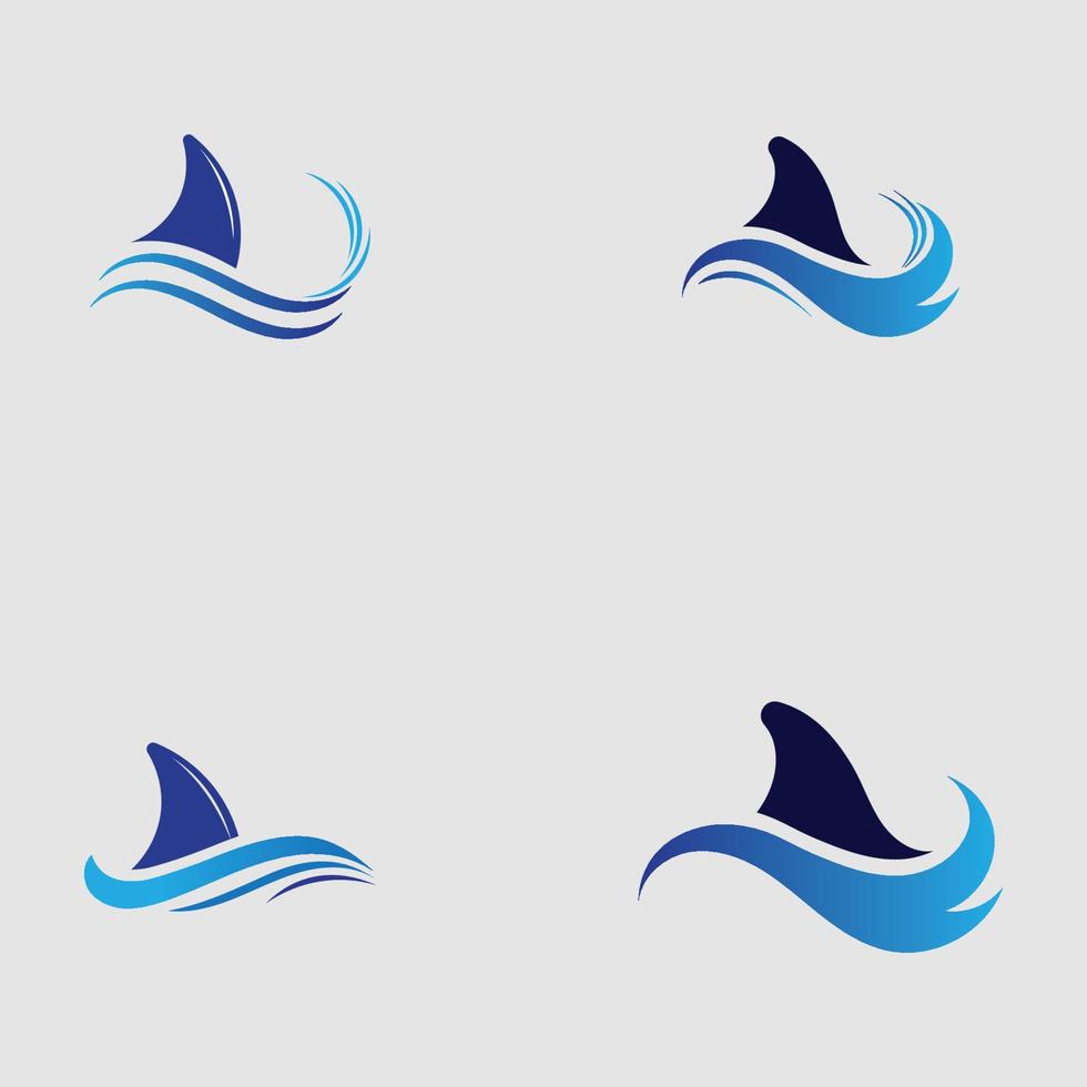 Shark fin logo template vector icon illustration design