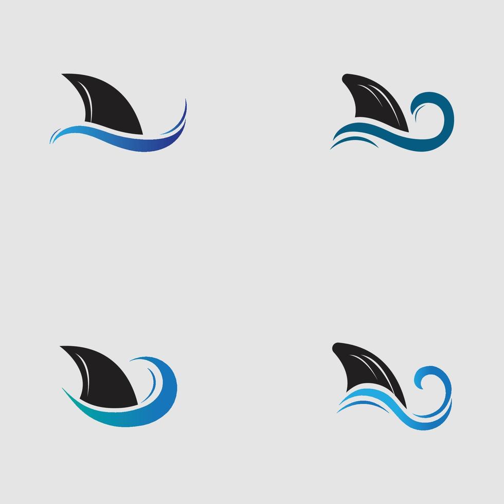 Shark fin logo template vector icon illustration design