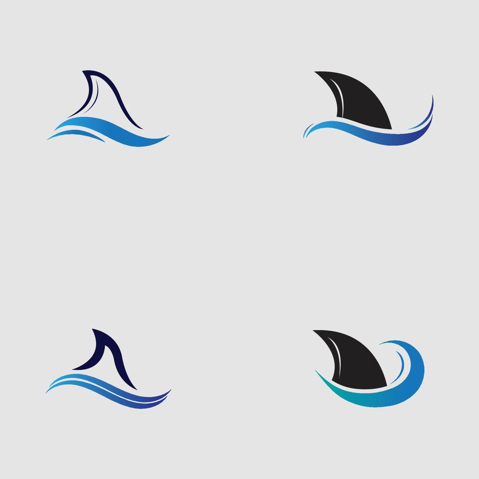 Shark fin logo template vector icon illustration design