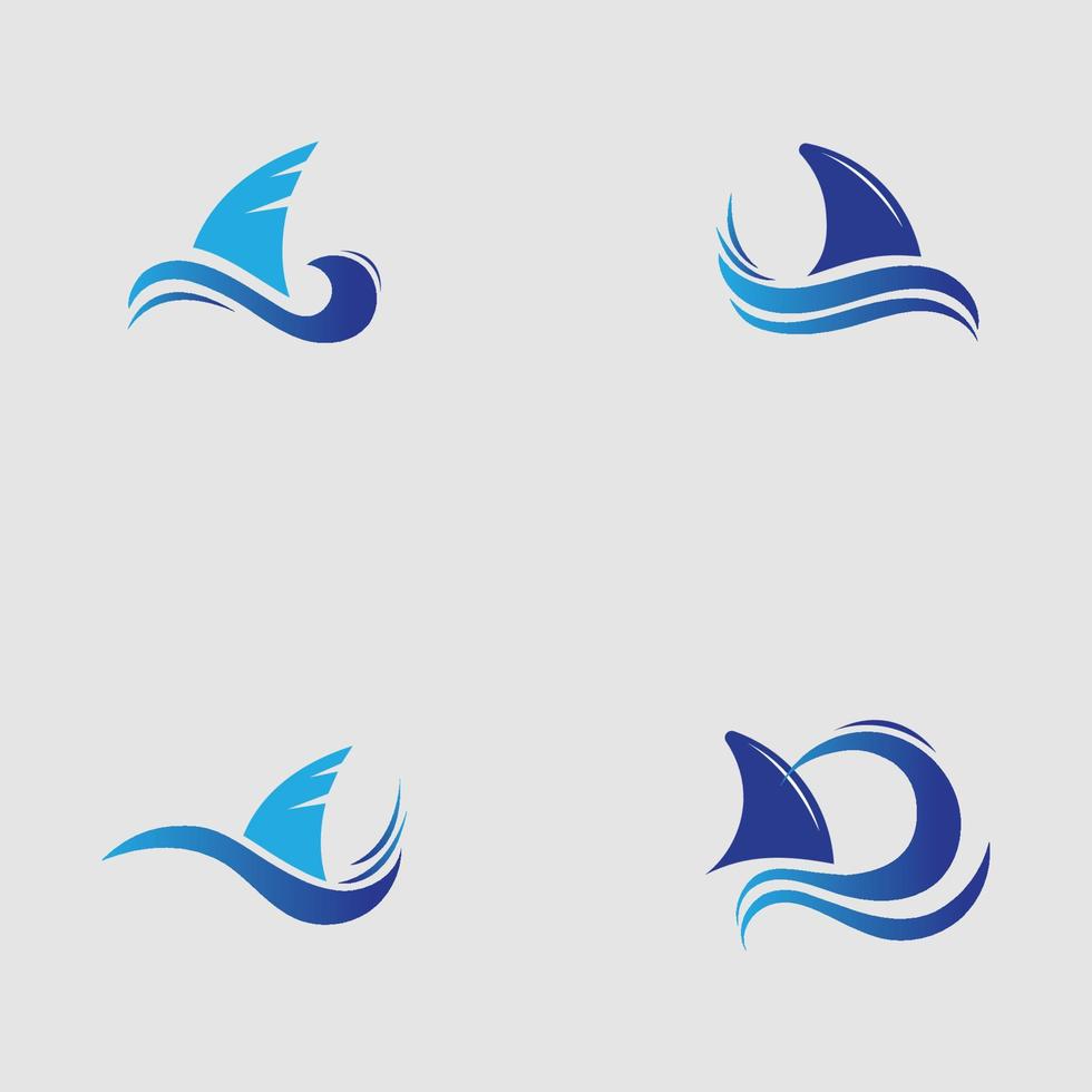 Shark fin logo template vector icon illustration design