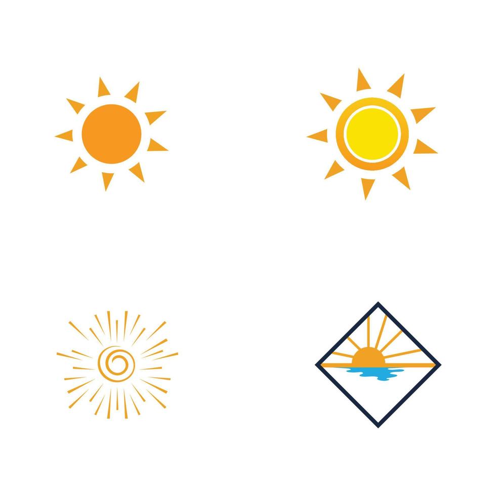 Plantilla de diseño de ilustración de vector de icono de logotipo de sol