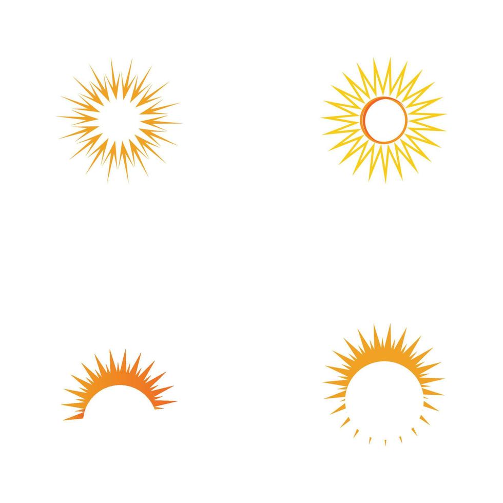 Plantilla de diseño de ilustración de vector de icono de logotipo de sol