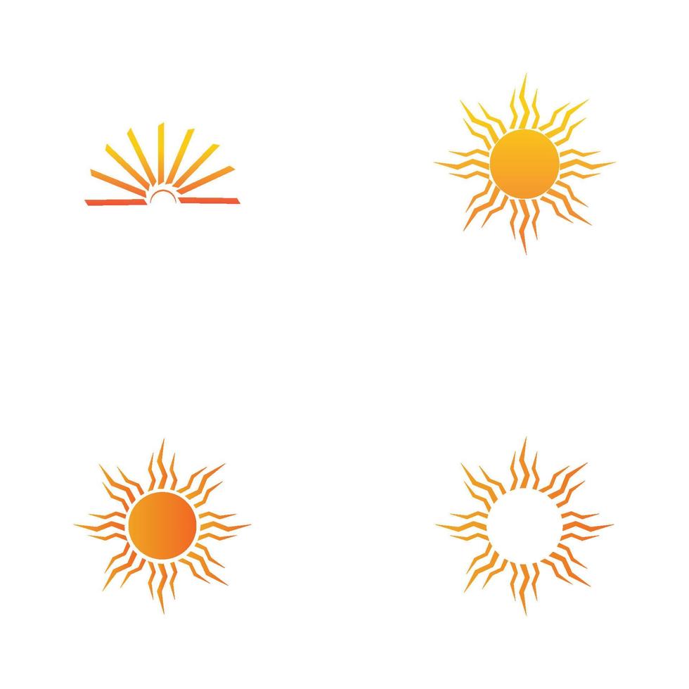 Plantilla de diseño de ilustración de vector de icono de logotipo de sol