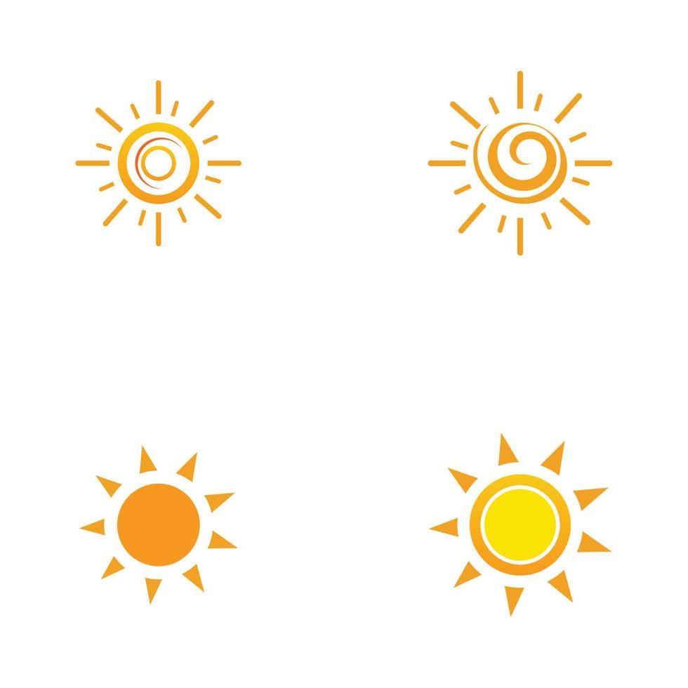 Plantilla de diseño de ilustración de vector de icono de logotipo de sol