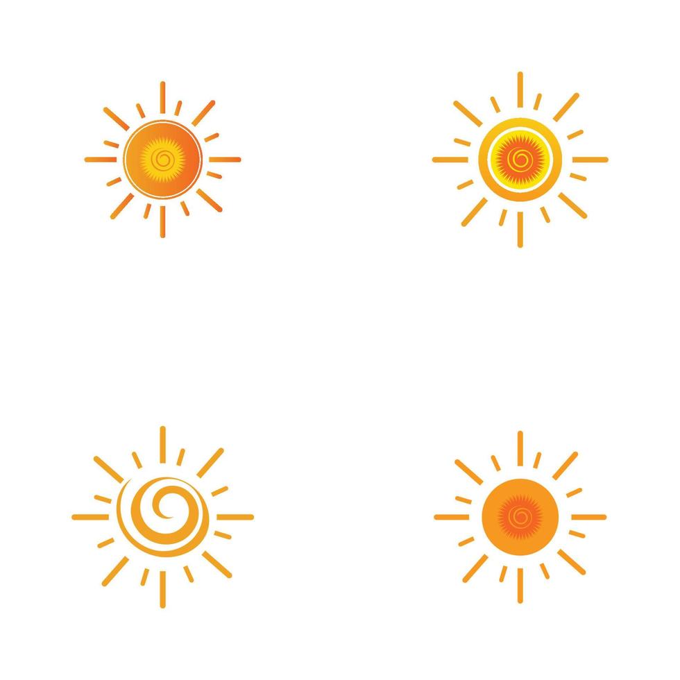 Plantilla de diseño de ilustración de vector de icono de logotipo de sol