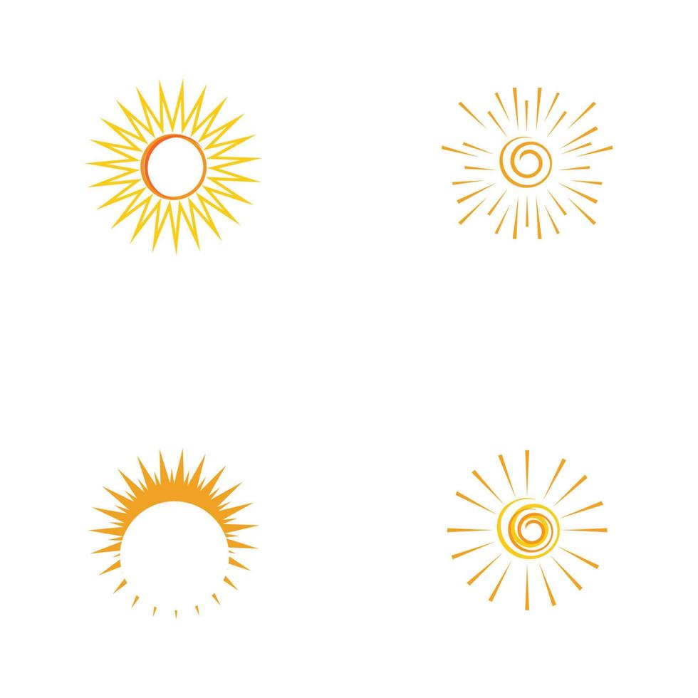 Plantilla de diseño de ilustración de vector de icono de logotipo de sol