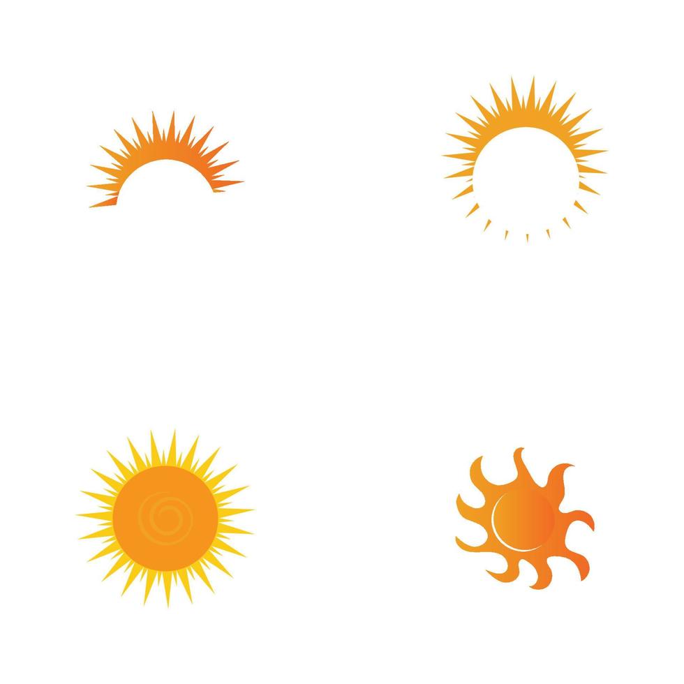 Plantilla de diseño de ilustración de vector de icono de logotipo de sol