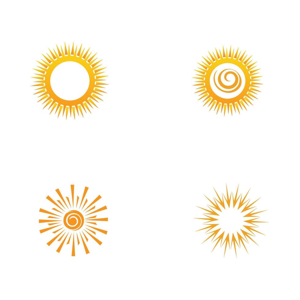 Plantilla de diseño de ilustración de vector de icono de logotipo de sol