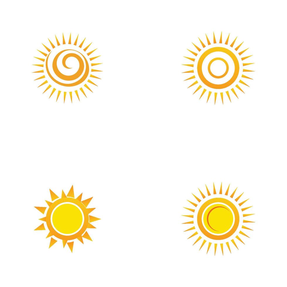 Plantilla de diseño de ilustración de vector de icono de logotipo de sol