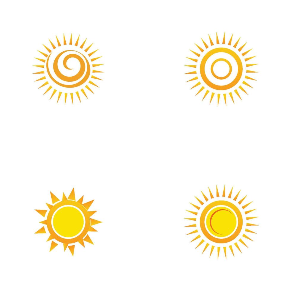 Plantilla de diseño de ilustración de vector de icono de logotipo de sol