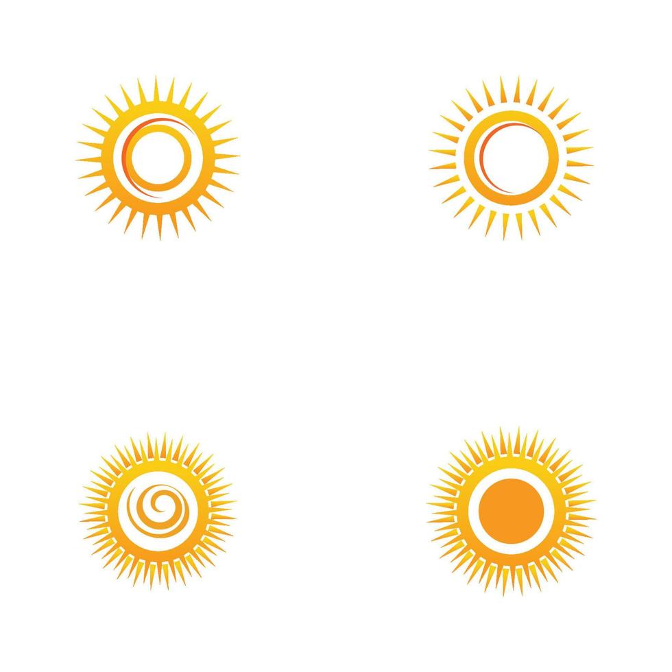 Plantilla de diseño de ilustración de vector de icono de logotipo de sol