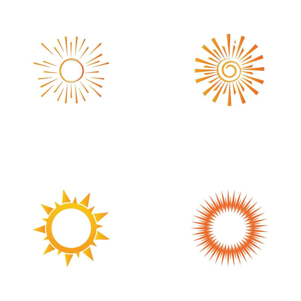 Plantilla de diseño de ilustración de vector de icono de logotipo de sol