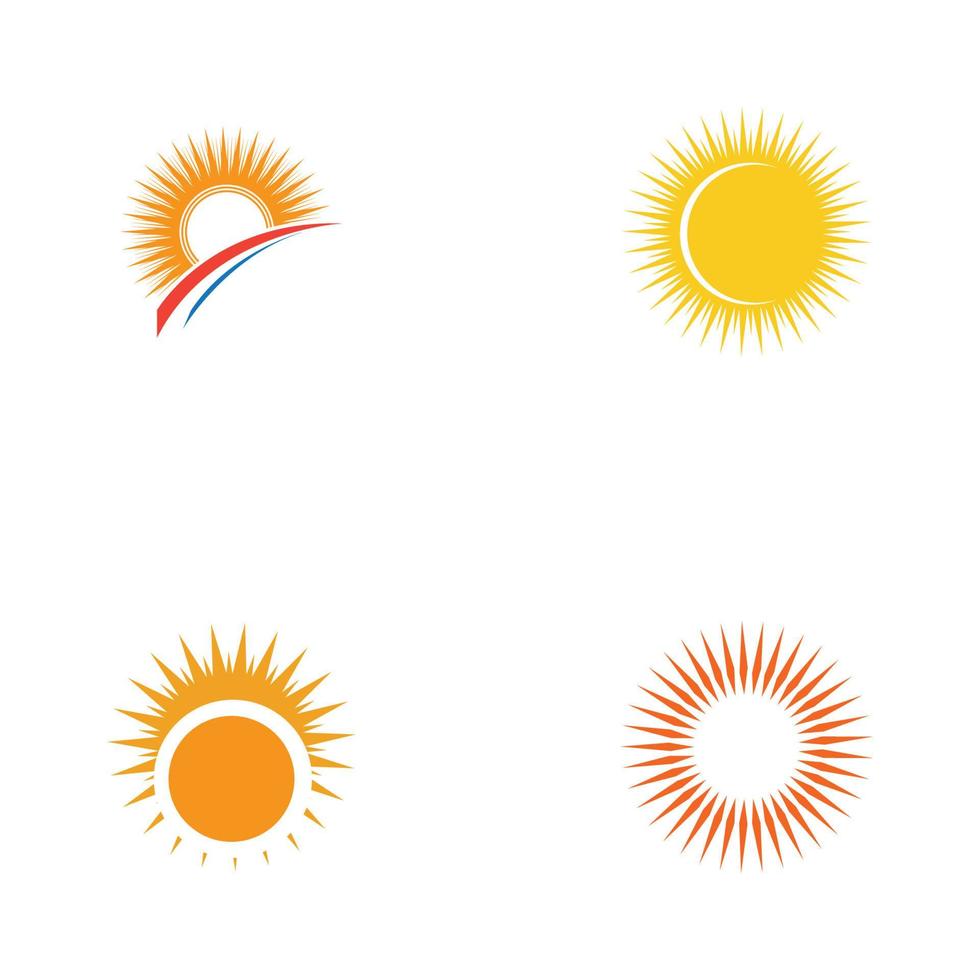 Plantilla de diseño de ilustración de vector de icono de logotipo de sol