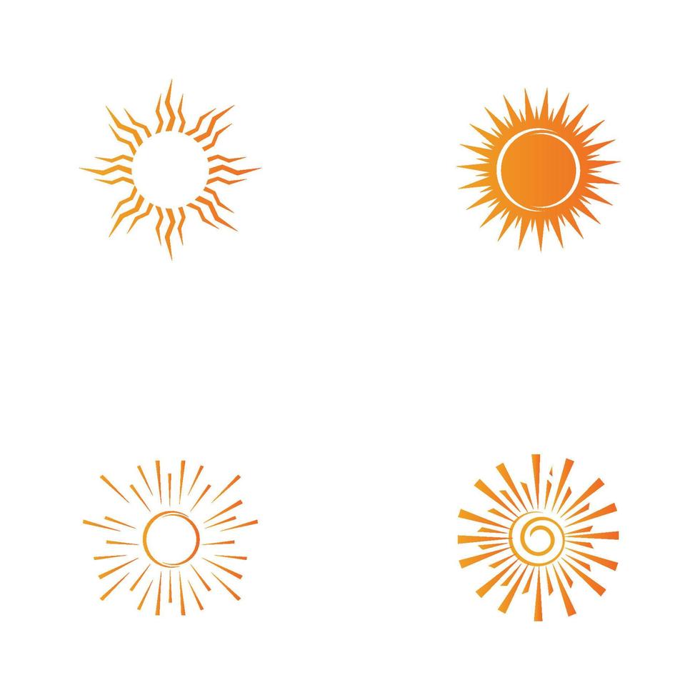 Plantilla de diseño de ilustración de vector de icono de logotipo de sol