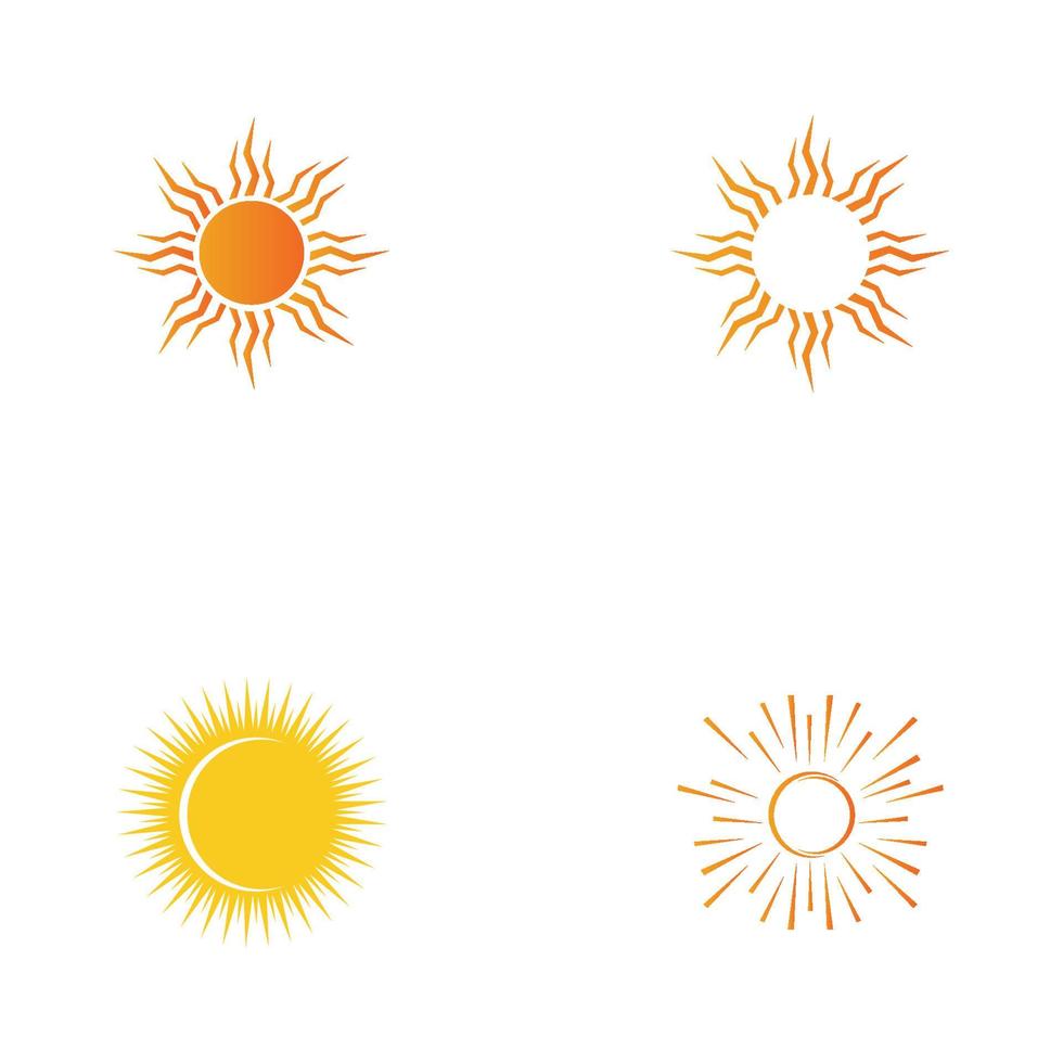 Plantilla de diseño de ilustración de vector de icono de logotipo de sol