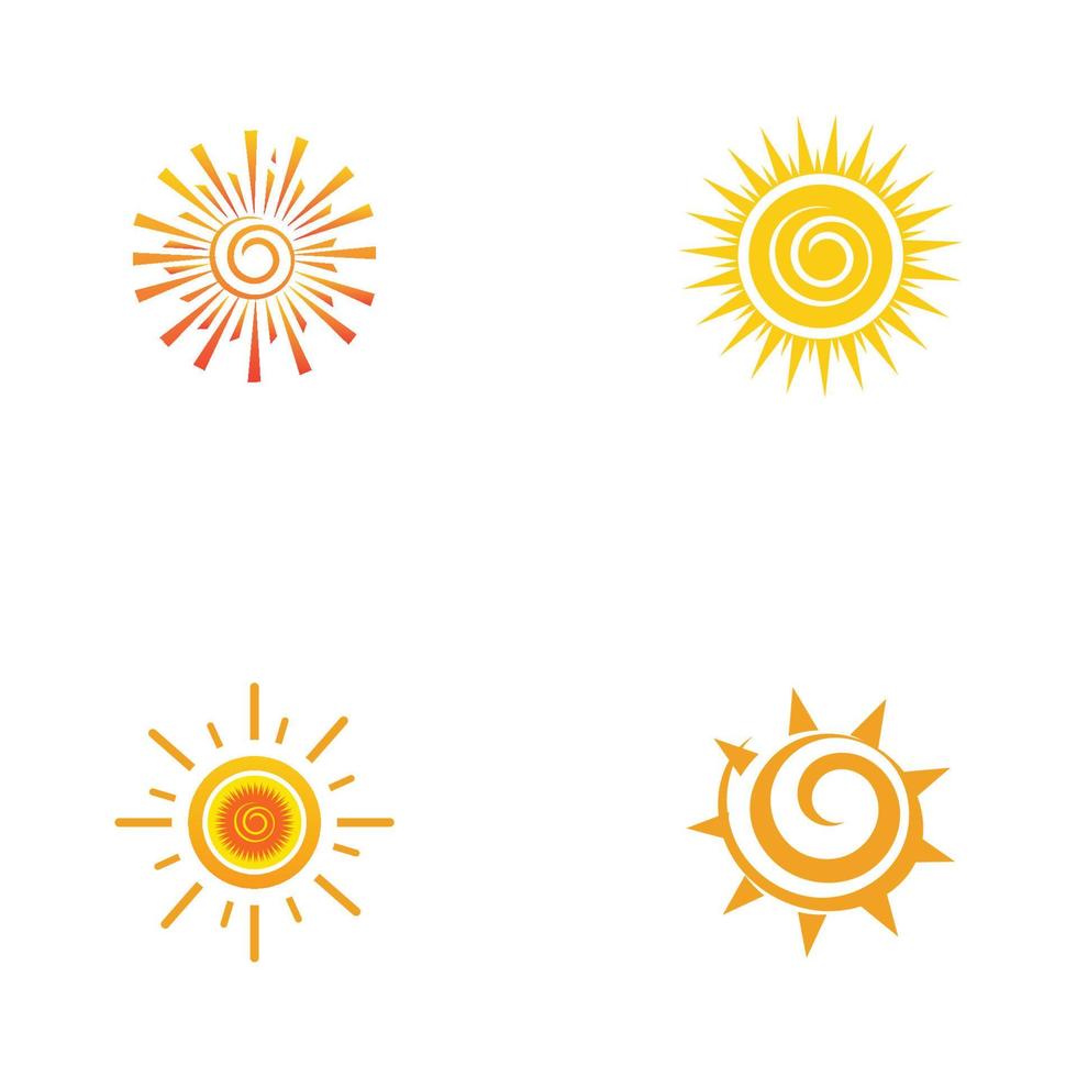 Plantilla de diseño de ilustración de vector de icono de logotipo de sol