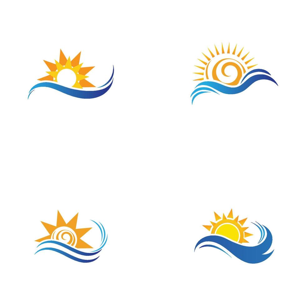 sun and water wave-30 vector