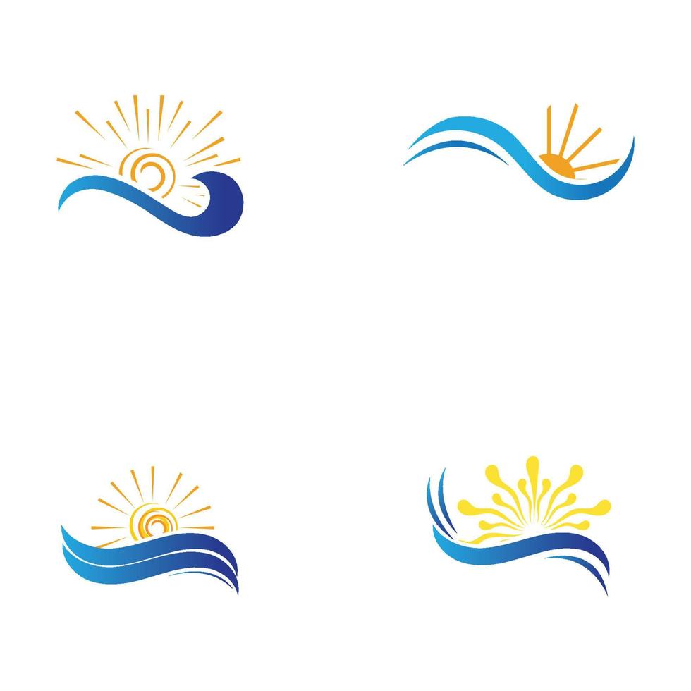 sun and water wave-01 vector