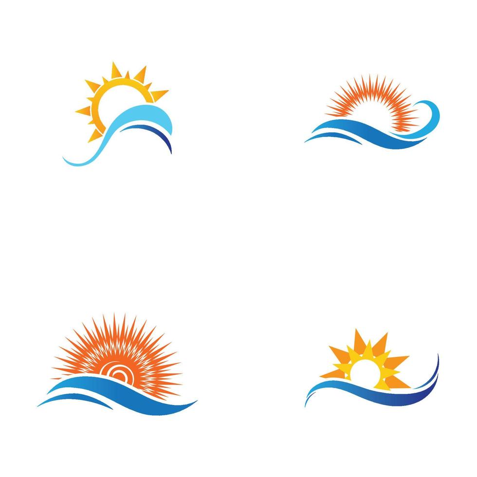 sun and water wave-45 vector