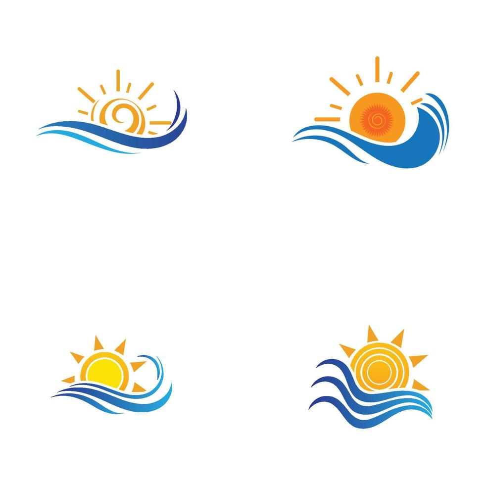 ola de sol y agua-10 vector