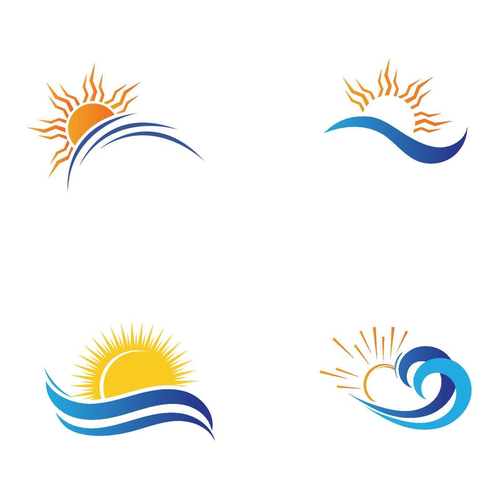 sun and water wave-52 vector