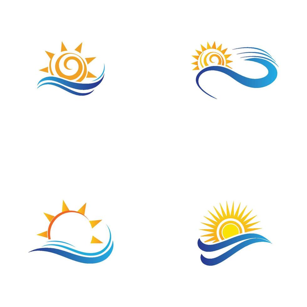 sun and water wave-36 vector