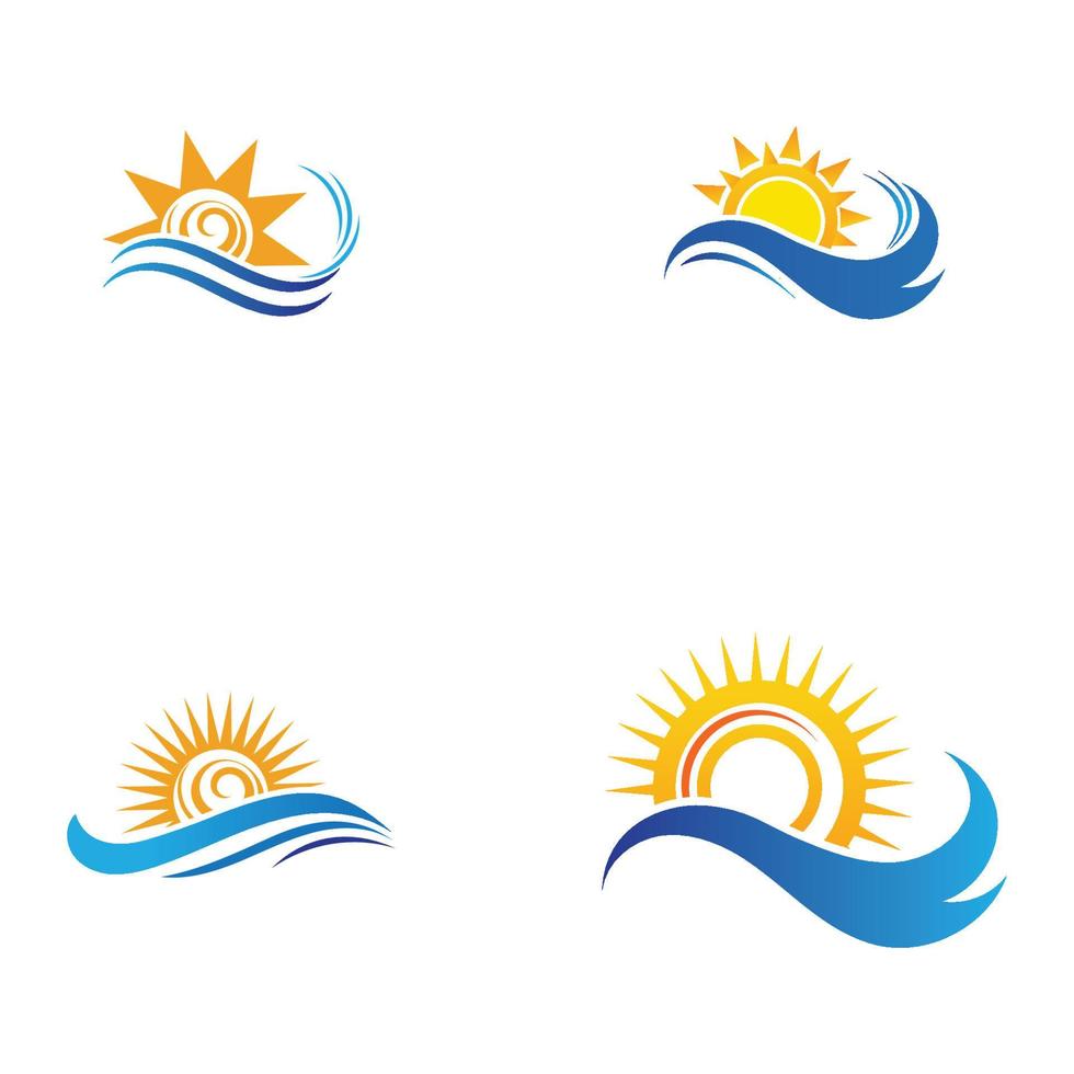 sun and water wave-38 vector