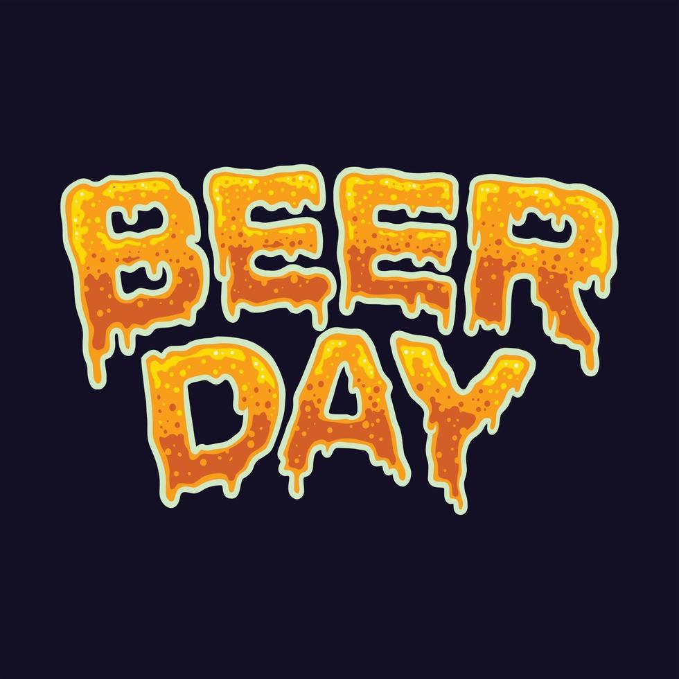 Beer Day Typography Font Effect vector