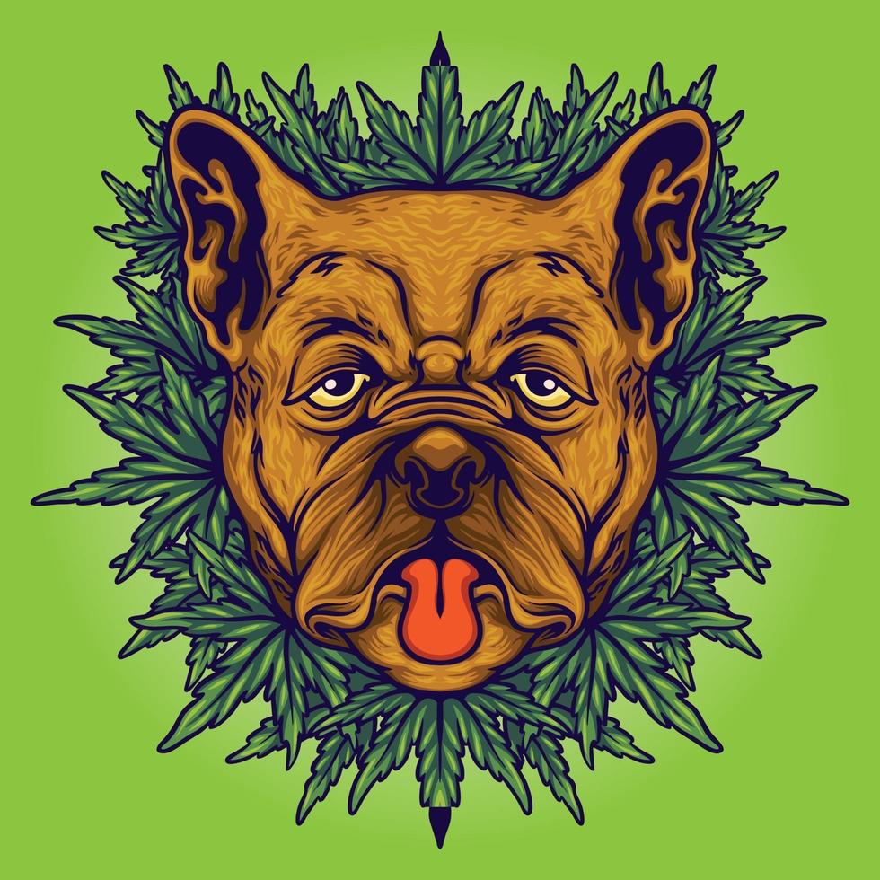 Dog Weed Cannabis Background Illustrations vector