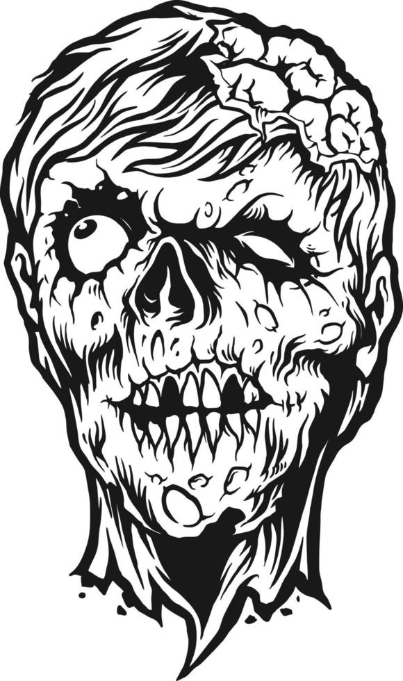 Scream Zombie Silhouette clipart vector