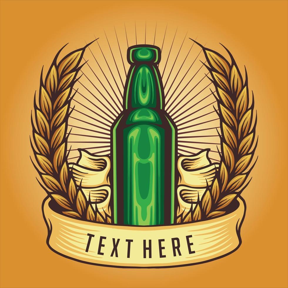 botella vintage insignia ilustraciones vector