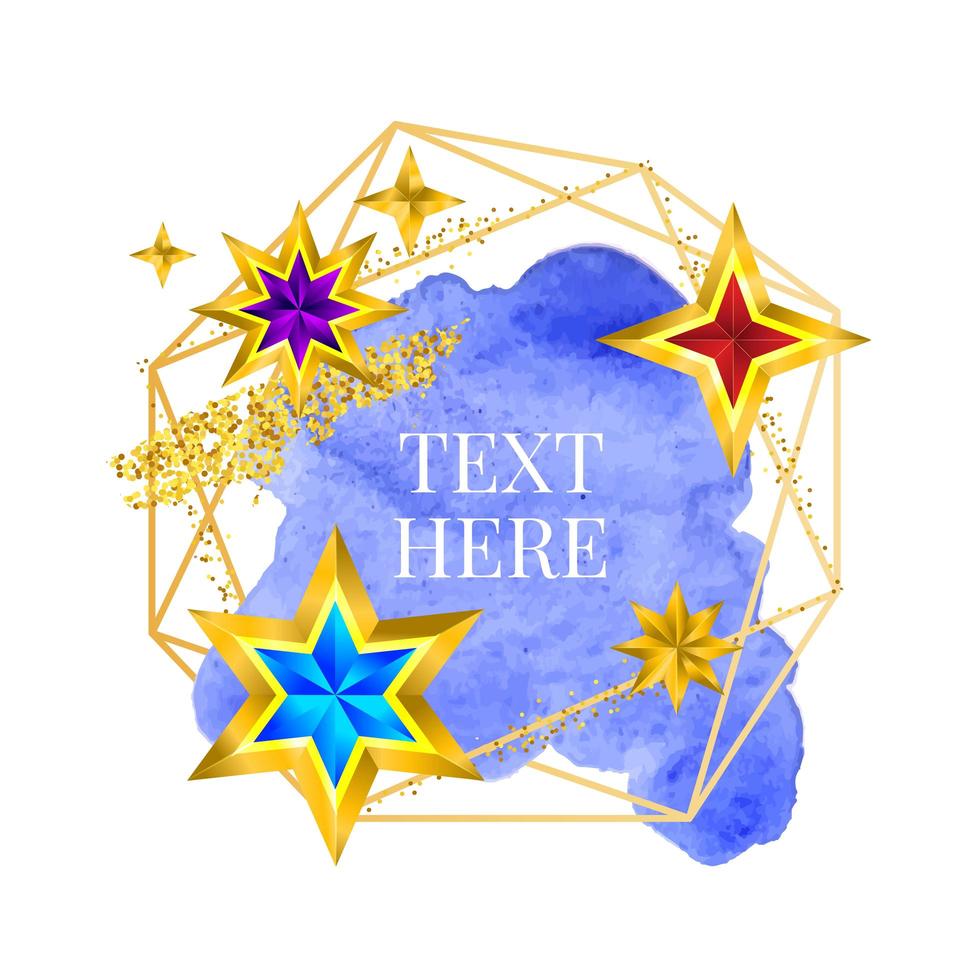 Gold frame paint Hand painted vector brush stroke. Perfect design for headline, logo and sale banner. Watercolor