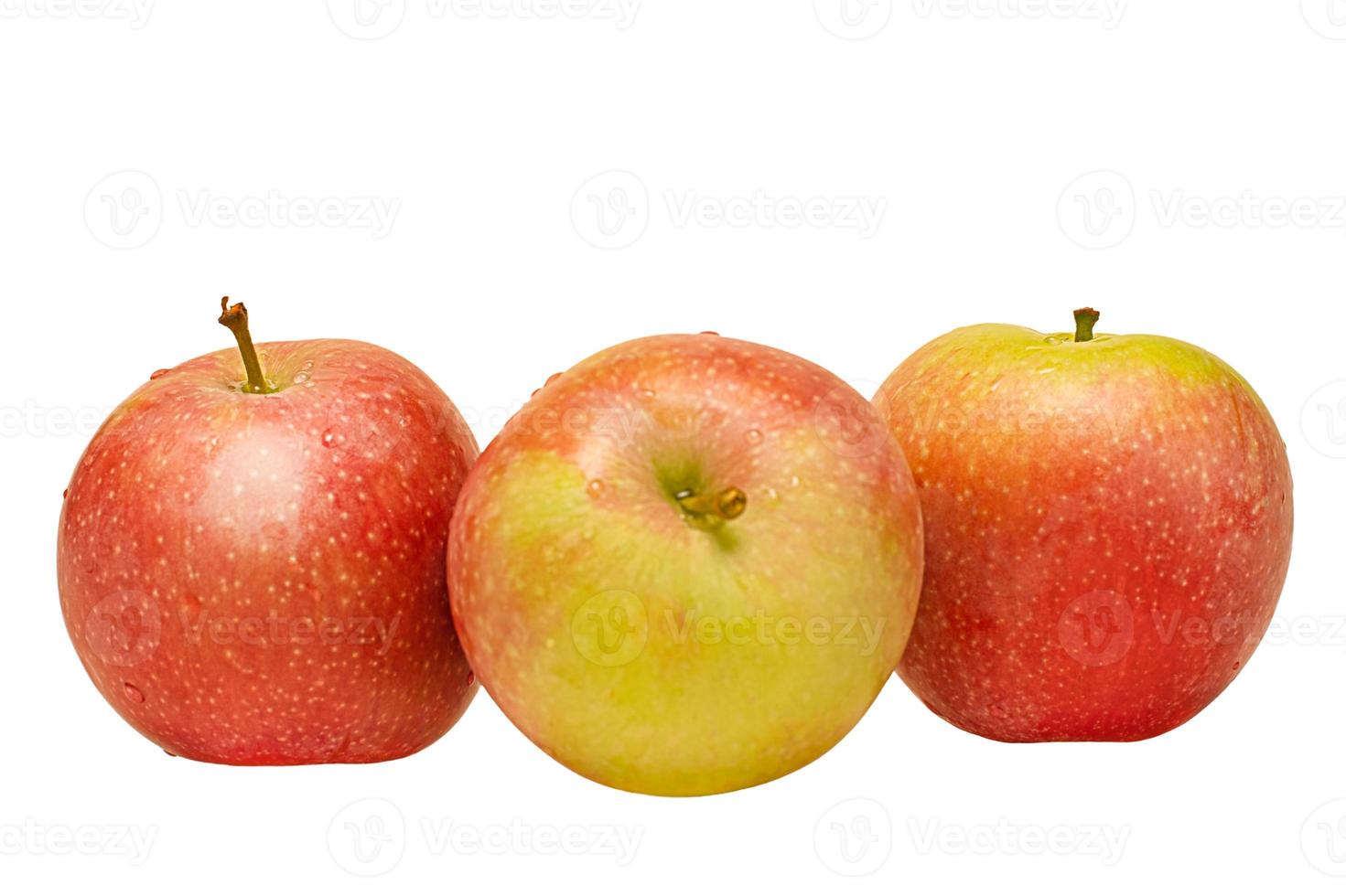 Three Red Apple isolated with white background photo