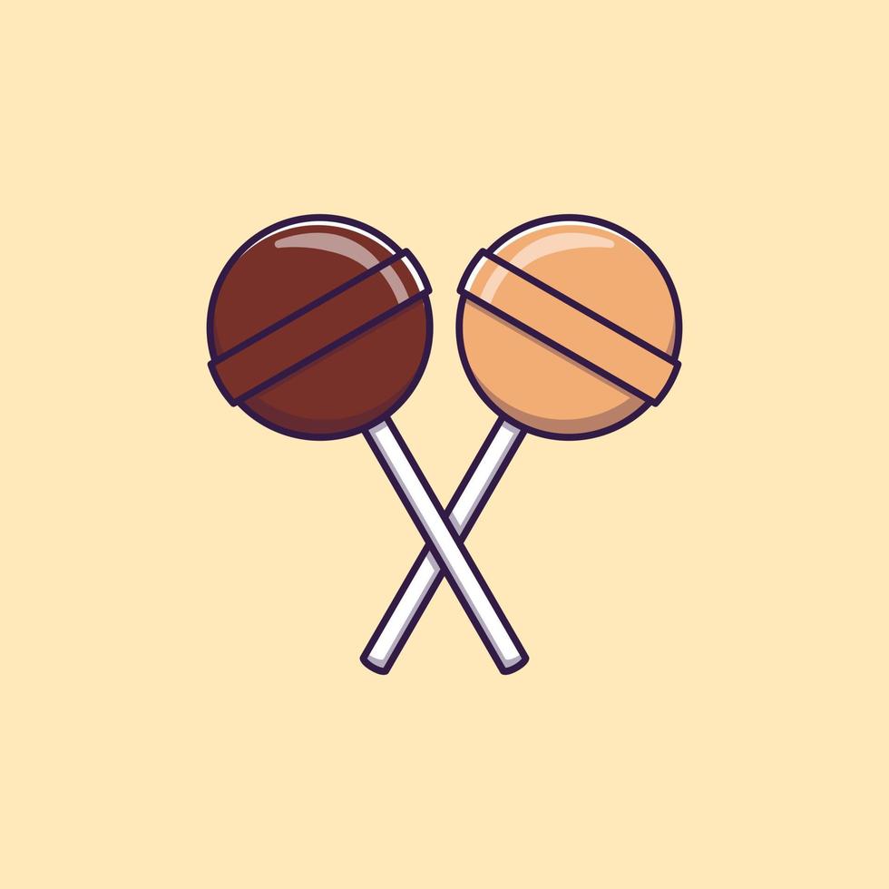 Lollipop candy cartoon icon illustration vector