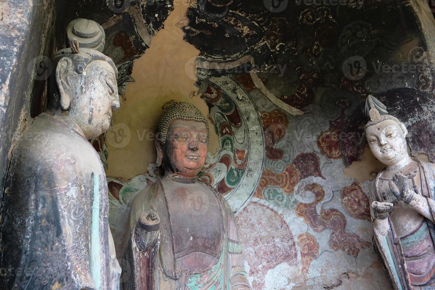 Maijishan Cave-Temple Complex in Tianshui city, Gansu Province China. photo