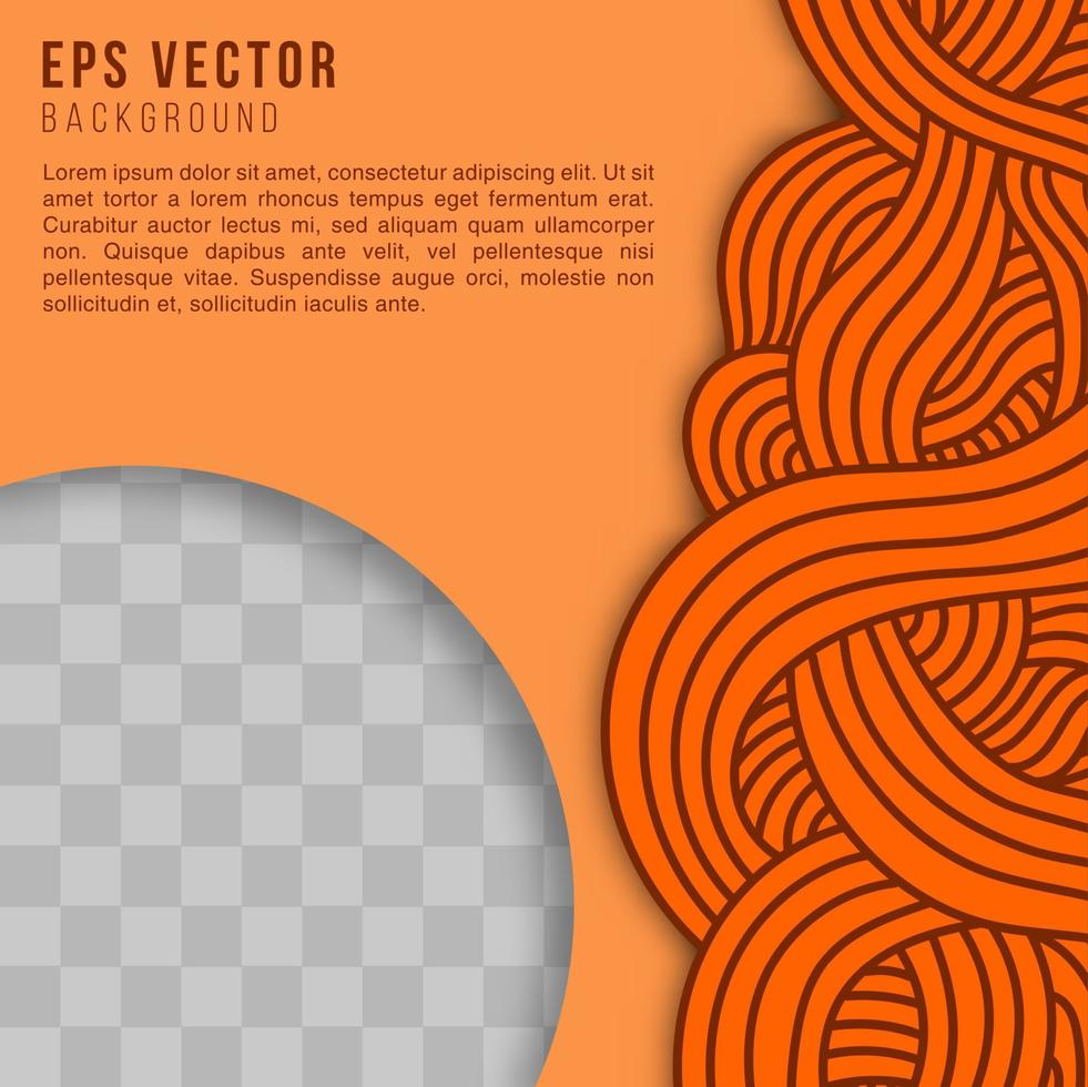 Orange social media template abstract background square editable with wavy lines effect. can use for social media feed post, web, site, website wave backgrounds vector