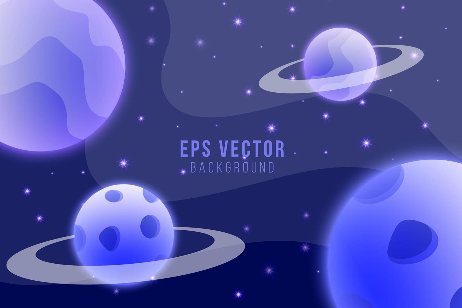 Dark blue space planet background illustration vector with stars and gradient effect. can use for poster, business banner, flyer, advertisement, brochure, catalog, web, site, website, presentation