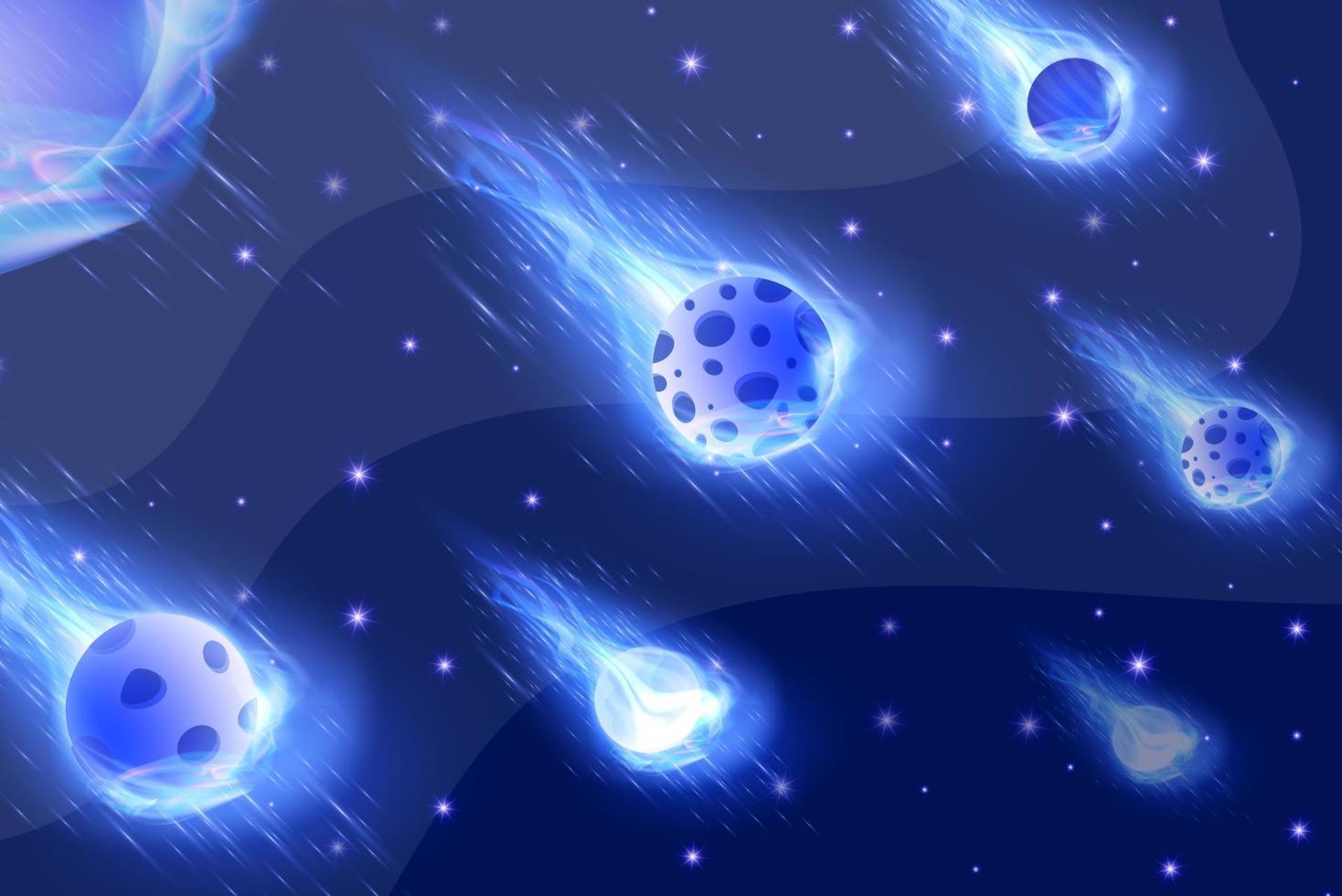 Dark blue space planet background illustration vector with stars and gradient effect. can use for poster, business banner, flyer, advertisement, brochure, catalog, web, site, website, presentation