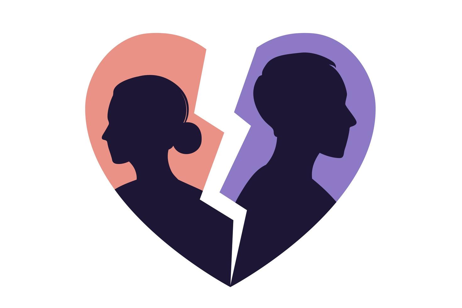 concepto de divorcio, malentendidos en la familia. desacuerdo, problemas de relación. hombre y mujer en una pelea. conflictos entre marido y mujer. vector. plano vector