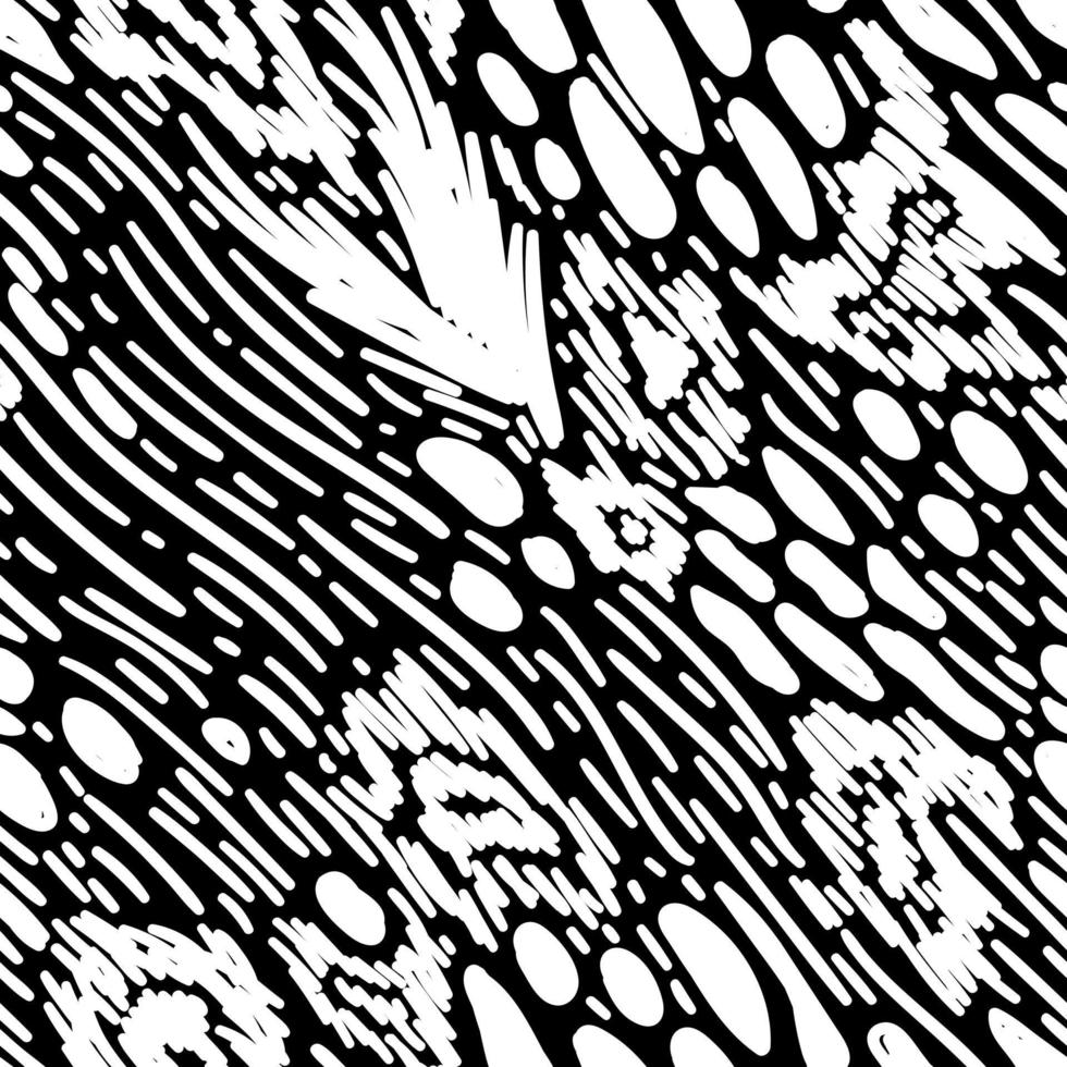 Black seamless background with white stripes and spots vector
